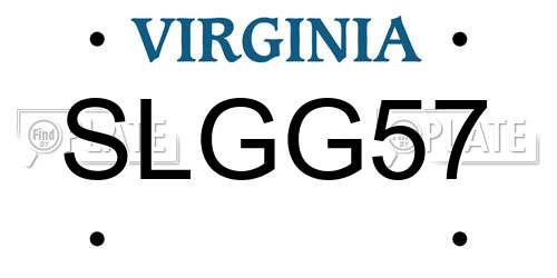 SLGG57 Virginia License Plate