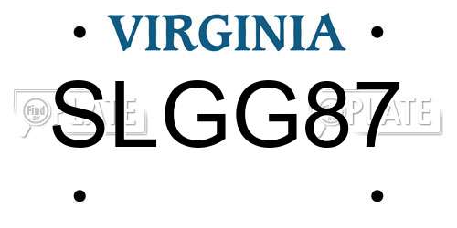 SLGG87 Virginia License Plate