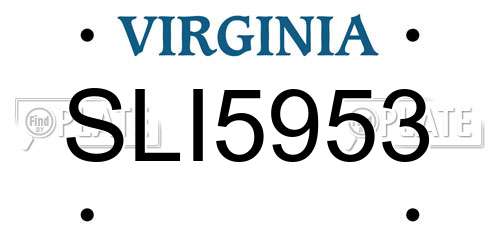 SLI5953 Virginia License Plate
