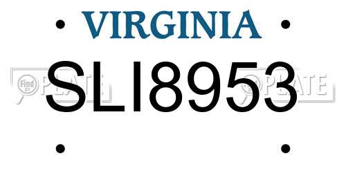 SLI8953 Virginia License Plate