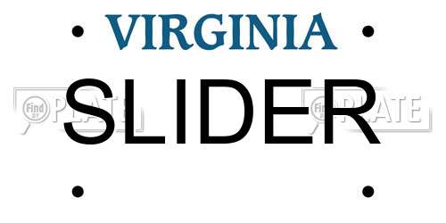 SLIDER Virginia License Plate