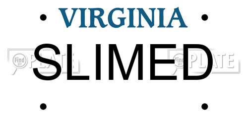 SLIMED Virginia License Plate