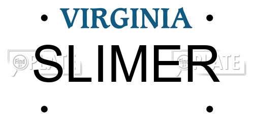 SLIMER Virginia License Plate
