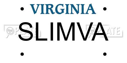 SLIMVA Virginia License Plate