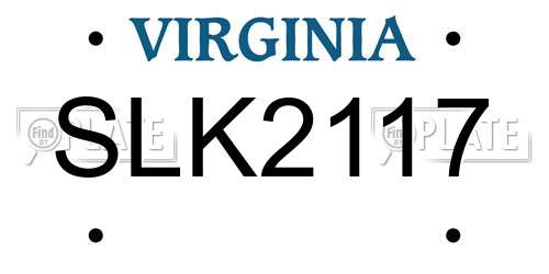 SLK2117 Virginia License Plate