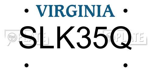 SLK35Q Virginia License Plate