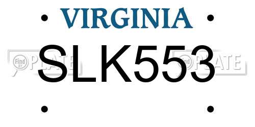 SLK553 Virginia License Plate