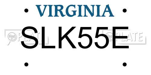 SLK55E Virginia License Plate