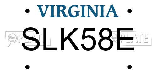 SLK58E Virginia License Plate