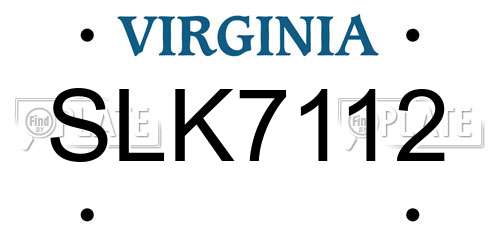 SLK7112 Virginia License Plate