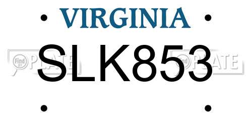 SLK853 Virginia License Plate