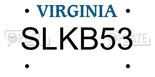 SLKB53 Virginia License Plate