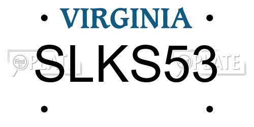 SLKS53 Virginia License Plate