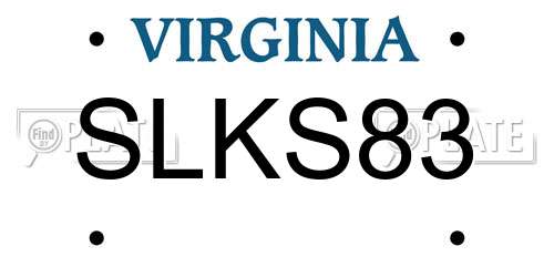 SLKS83 Virginia License Plate