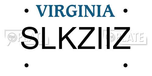 SLKZIIZ Virginia License Plate