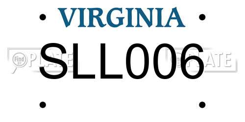 SLL006 Virginia License Plate