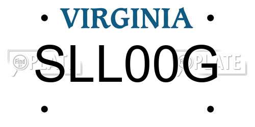 SLL00G Virginia License Plate