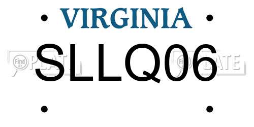 SLLQ06 Virginia License Plate