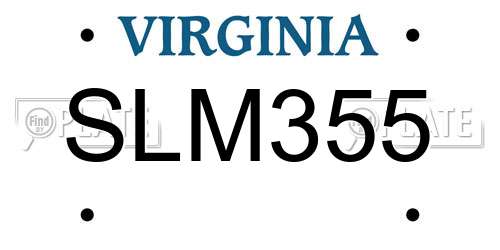 SLM355 Virginia License Plate