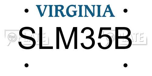 SLM35B Virginia License Plate