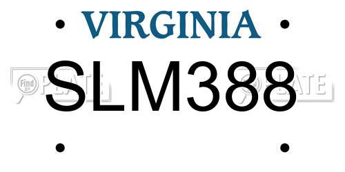 SLM388 Virginia License Plate