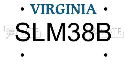 SLM38B Virginia License Plate