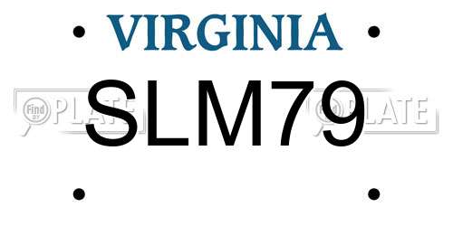 SLM79 Virginia License Plate