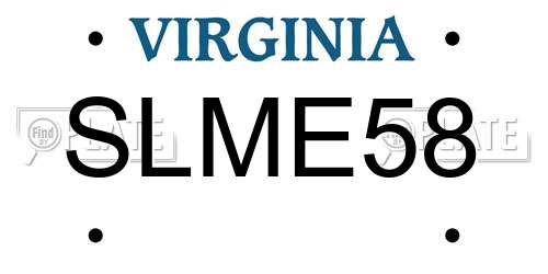 SLME58 Virginia License Plate
