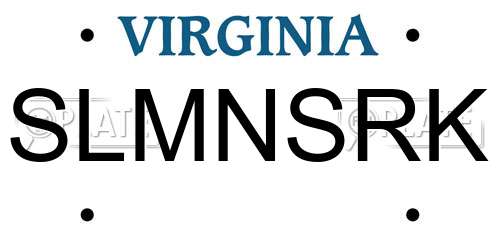 SLMNSRK Virginia License Plate