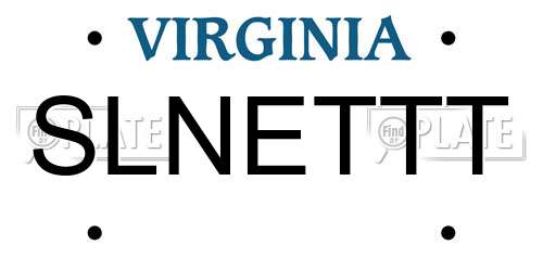 SLNETTT Virginia License Plate