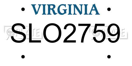 SLO2759 Virginia License Plate