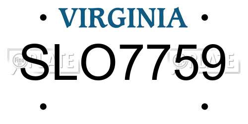 SLO7759 Virginia License Plate