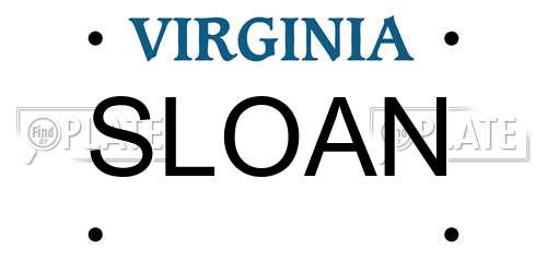 SLOAN Virginia License Plate
