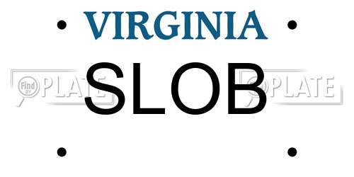 SLOB Virginia License Plate