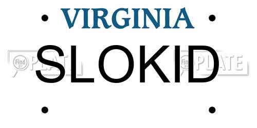 SLOKID Virginia License Plate