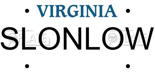 SLONLOW Virginia License Plate