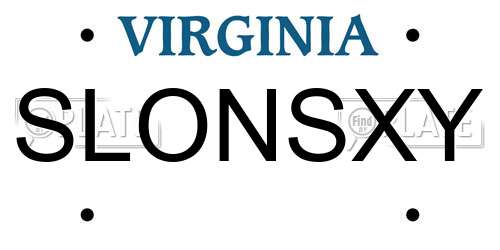 SLONSXY Virginia License Plate