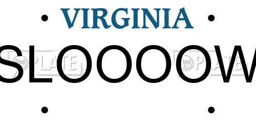 SLOOOOW Virginia License Plate