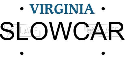 SLOWCAR Virginia License Plate