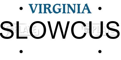 SLOWCUS Virginia License Plate