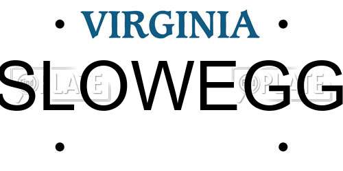 SLOWEGG Virginia License Plate