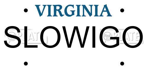 SLOWIGO Virginia License Plate