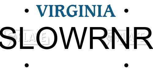 SLOWRNR Virginia License Plate