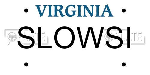 SLOWSI Virginia License Plate