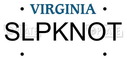 SLPKNOT Virginia License Plate