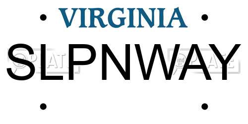 SLPNWAY Virginia License Plate