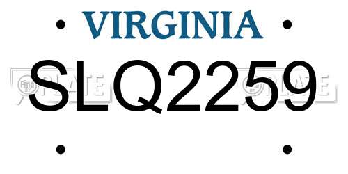 SLQ2259 Virginia License Plate