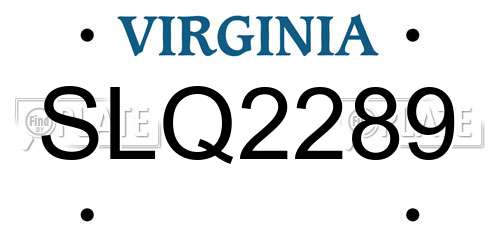 SLQ2289 Virginia License Plate