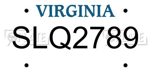 SLQ2789 Virginia License Plate