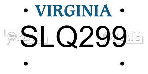 SLQ299 Virginia License Plate